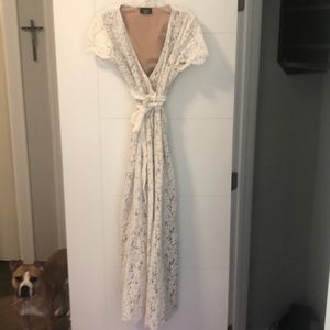 Lace wrap maxi dress